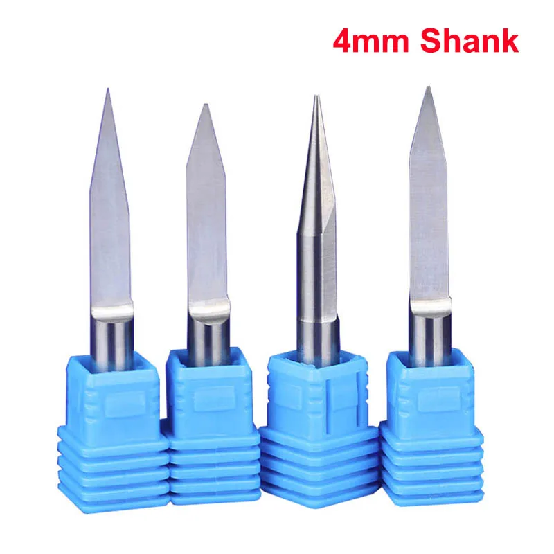 

4mm Shank Flat-bottomed Sharp CNC Engraving Machine Tool Taper Sharp Router Bit Embossing Carving Milling Cutter