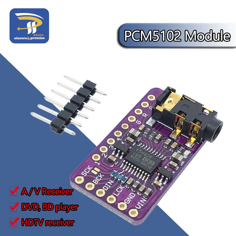 PCM5102 DAC I2S декодер плата звуковой карты цифровой аудио формат PHAT модуль