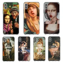 Забавные художественные чехлы Мона Лиза для iPhone X, XR, XS, MAX, Ван Гог, звездный, жесткий, ПК, телефон, чехол для iPhone 5 5S se, 6, 6S Plus, 7, 8 Plus