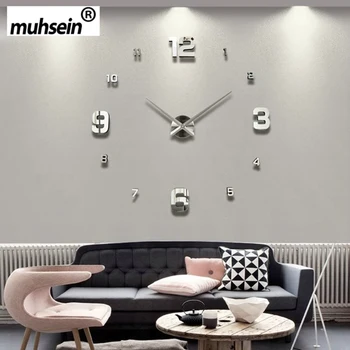

muhsein 2020 wall clock modern design home decoration big mirror DIY decoration 3D wall clock accurate time
