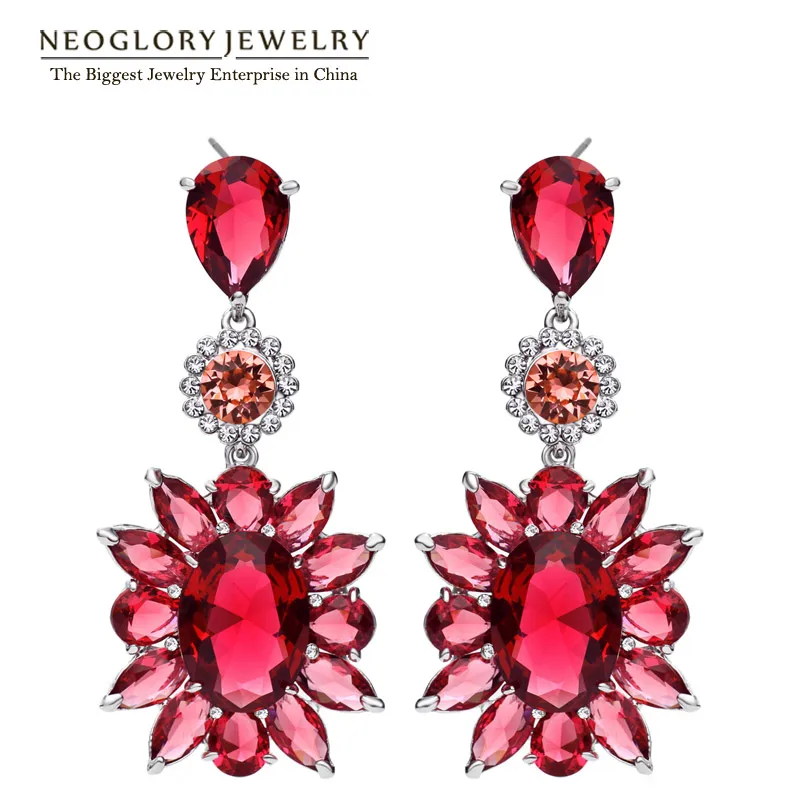 

Neoglory Austrian Zircon Luxury Drop Chandelier Earrings For Women 2018 New Fashion Jewelry BIGE1 QC JS3 Flo-r