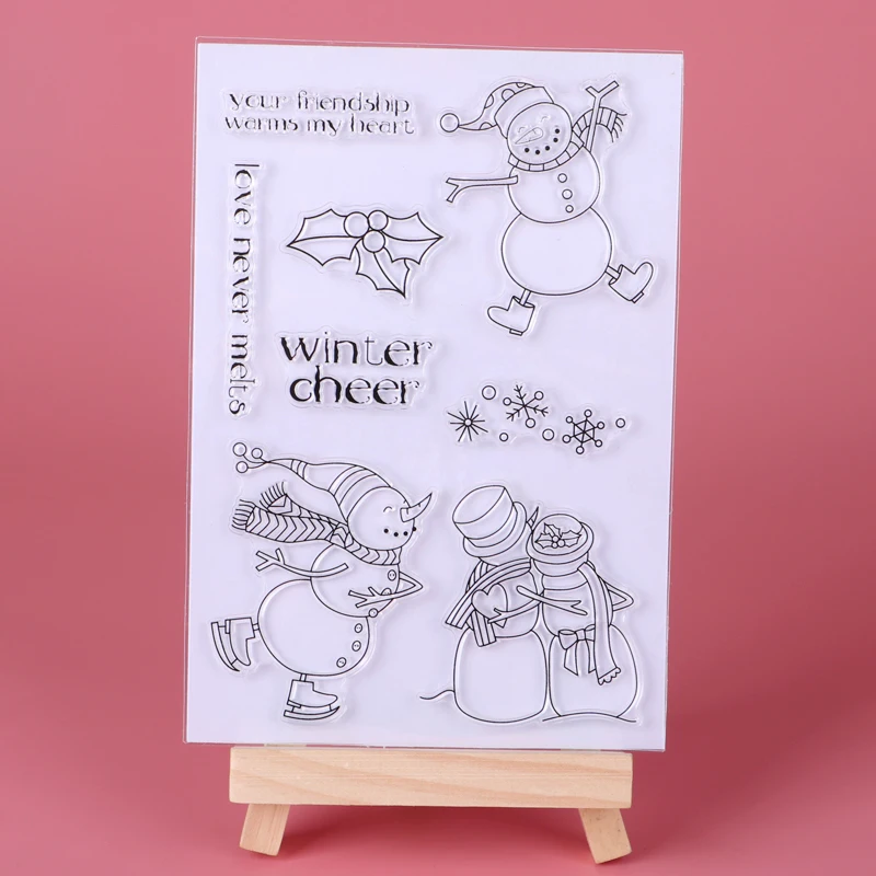 Snowman Transparent Rubber Silicone Clear Stamps for ...