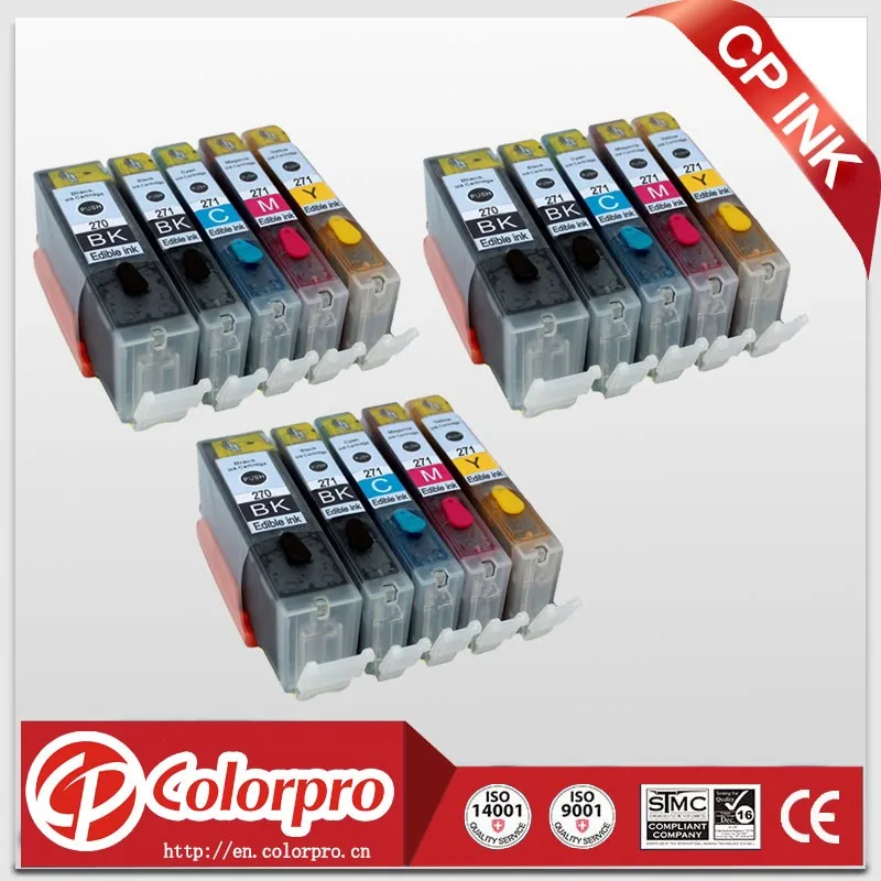 High Quality 15PK Edible Ink Cartridge PGI270 CLI271 for Canon PIXMA