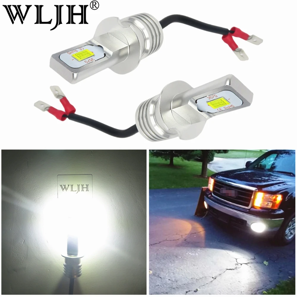 Conduziu a Lâmpada de Luz de Nevoeiro do Carro do Caminhão do Automóvel Conduz a Lâmpada de Luz Wljh Veículo V-24 v Nenhum Erro Canbus h3 do Automóvel Nevoeiro Que Running Diurna 2x dc 12