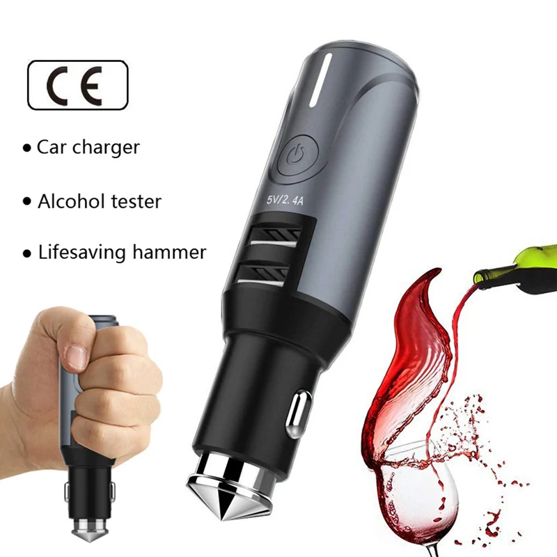 

Pocket Breathalyzer Alcohol Breath Tester Smart Gas Detector Analyzer Meter Detection Device 100mah Built-in Battery USB Port