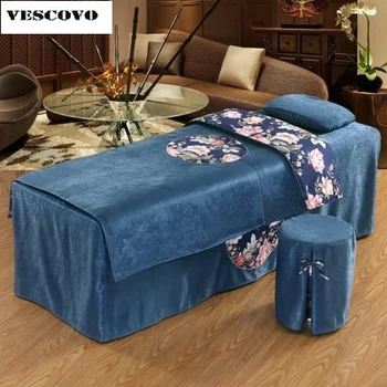 

Luxury Beauty Salon Beauty Bed Bedspread Embroidery 70*190cm Bed Skirt Cover for Beauty Bed