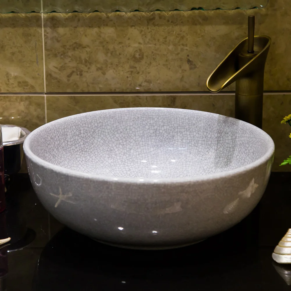 

Jingdezhen ceramics above counter basin wash basin wash basin basin art basin open ice crack glaze wash basin LO622427
