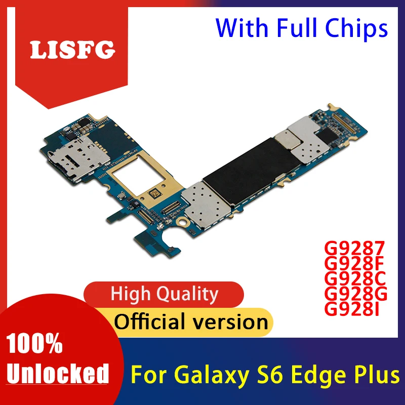 

Original Unlocked Logic Main board For Samsung Galaxy S6 Edge Plus Motherboard G9287 G928F G928C G928G G928I With Android System