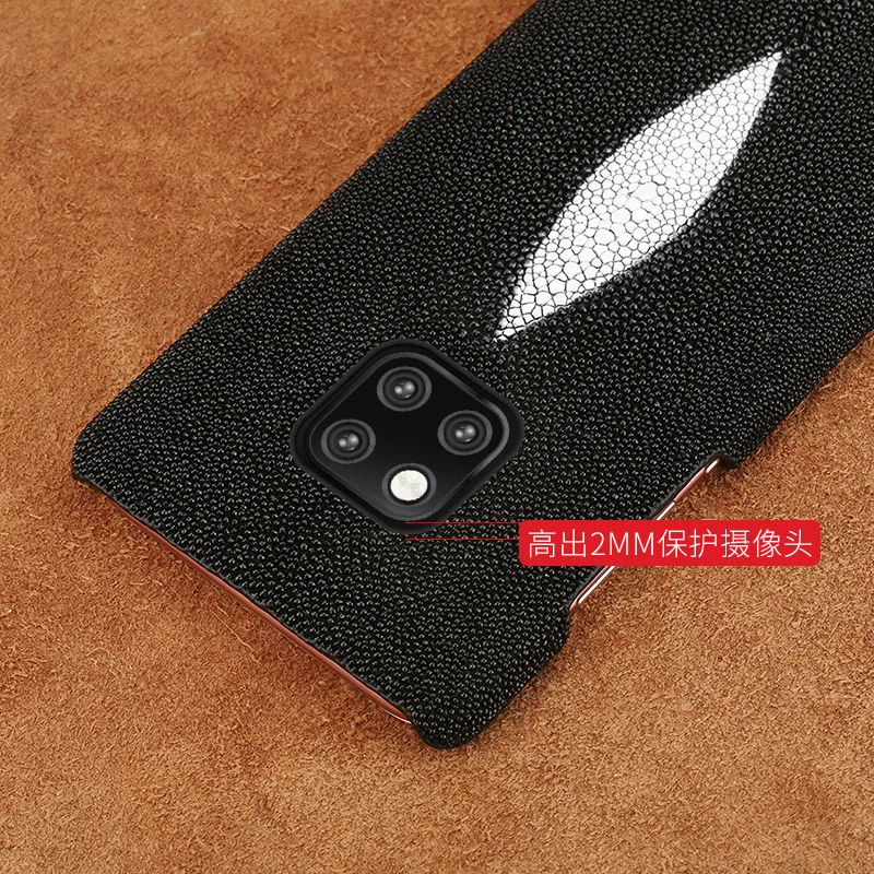 Genuine Stingray Leather case for Huawei mate 20 20Pro 10 pro 9Pro Lite Nova 4 P SMART 2019 Pearl fish phone For honor V20 8X