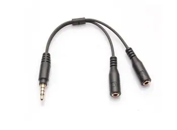 

2 in 13.5mm Stereo Audio Male to 2 Female Headset Mic Y Splitter Cable Adapter