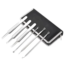 6 шт набор для удаления черных точек Нержавеющая сталь Косметическая игла прыщи, акне Пинцет инструмент для удаления дефектов кожи макияж лица с очищающим средством для ног инструменты