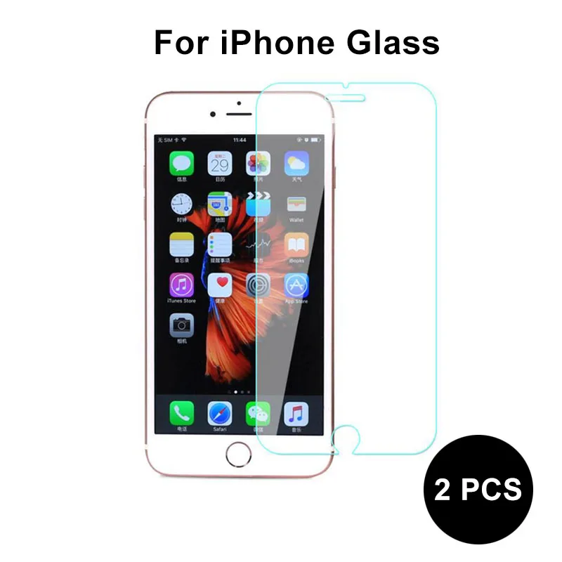 

2 PCS/LOT 9H 2.5D Tempered Glass for iPhone X 8 7 6 6S Plus 5S 5C 5 4S 4 Screen Protectors for iPhone X Protective Glass Film
