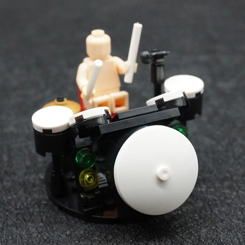 

New City Drum Block Toy Guitar Bass MOC Instrument for Figure Player Building Blocks Kits Educational Toys for Children X338