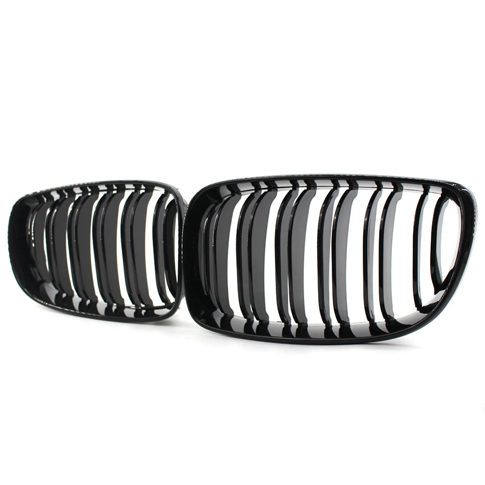 

Gloss Black Double Slat Front Grill For BMW 1 Series E81 E87 E82 E88