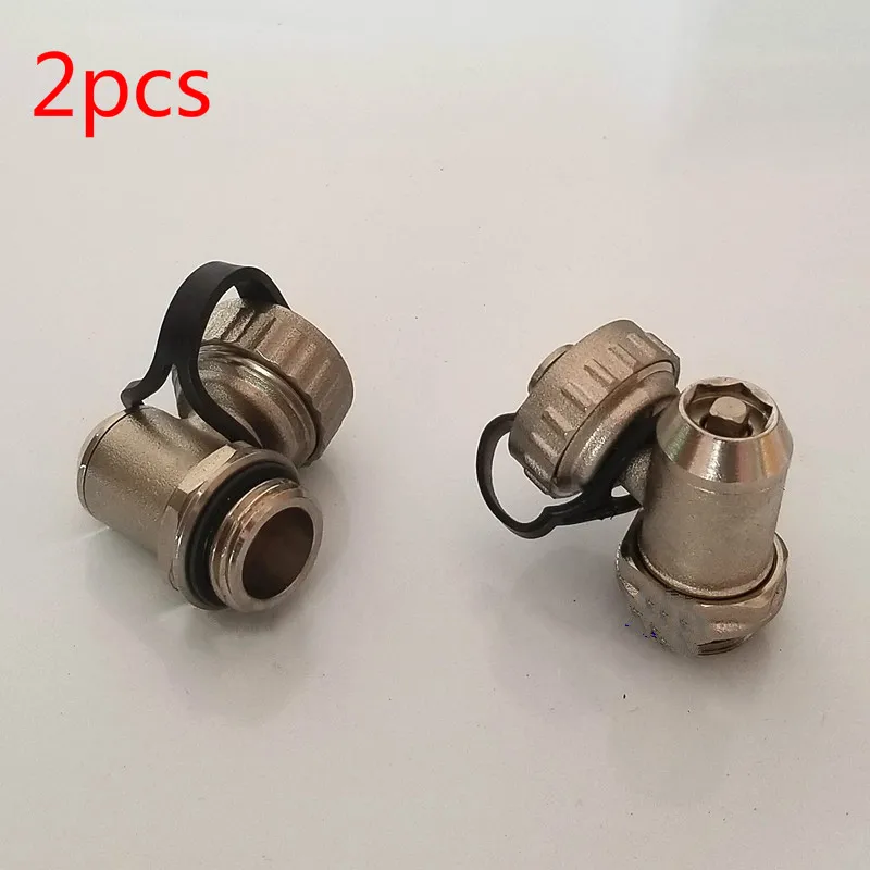 2 шт. 1/" сияющий нагревательный коллектор торцевой крышки поворотный сливной клапан, коллекторный конец Регулируемый сливной клапан