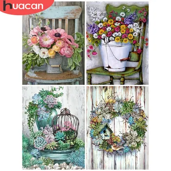 

HUACAN 5d Diamond Painting Flower Diamond Mosaic Full Square/Round Diamond Embroidery Rhinestones Picture Diamond Art Home Decor