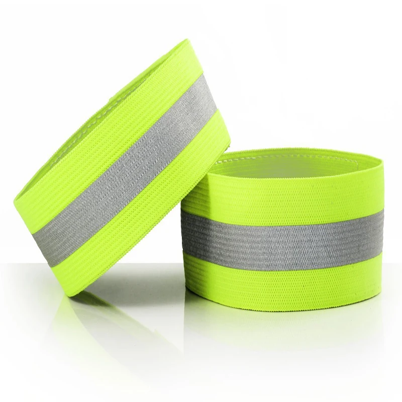 

High Visibility 4 Pcs Double Reflective Wristband Bracelet Band Running Night Cycling Jogging Safety Reflector Armband