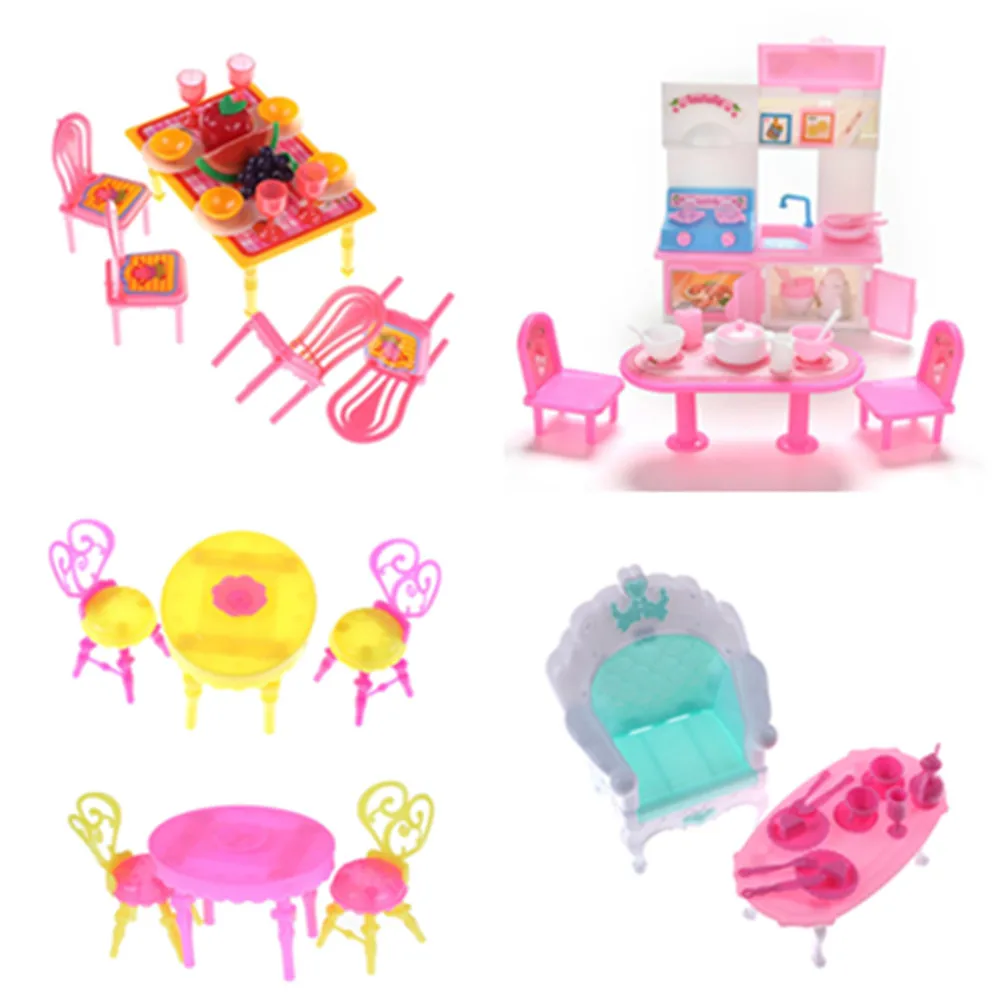 

1Set Dollhouse Model Dinner Table Set Food Fruits Dining Dinnerware For Kelly Furniture Doll House Miniature Accessories
