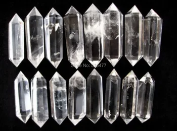 

16 NATURAL clear quartz crystal double Point healing
