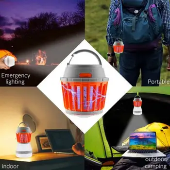 

New Portable Solar Powered Mosquito Killer Lamp Bug Fly Trap Camping Lantern Light