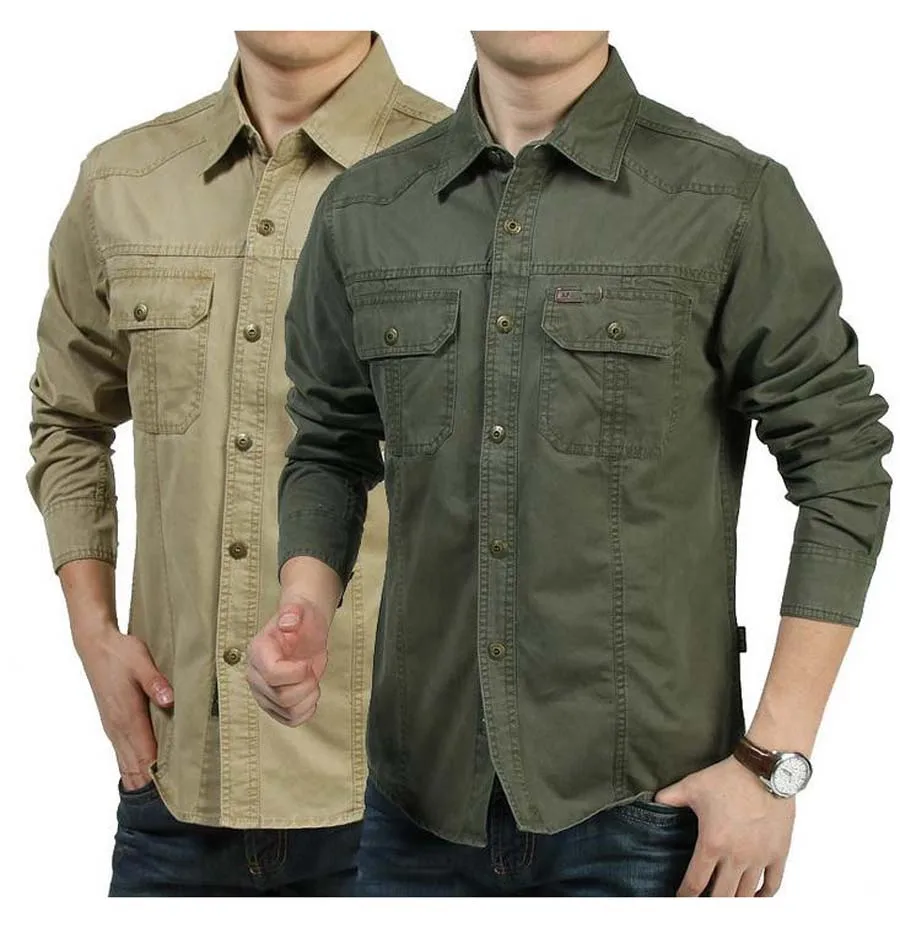 Compra estilo militar camisas de los hombres online al por