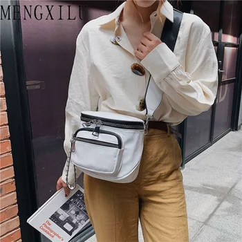 

MENGXILU Fashion Solid PU Saddle Messenger Bag Luxury Handbags Women Bag Designer Winde Shoulder Strap Crossbody Bag bolso mujer