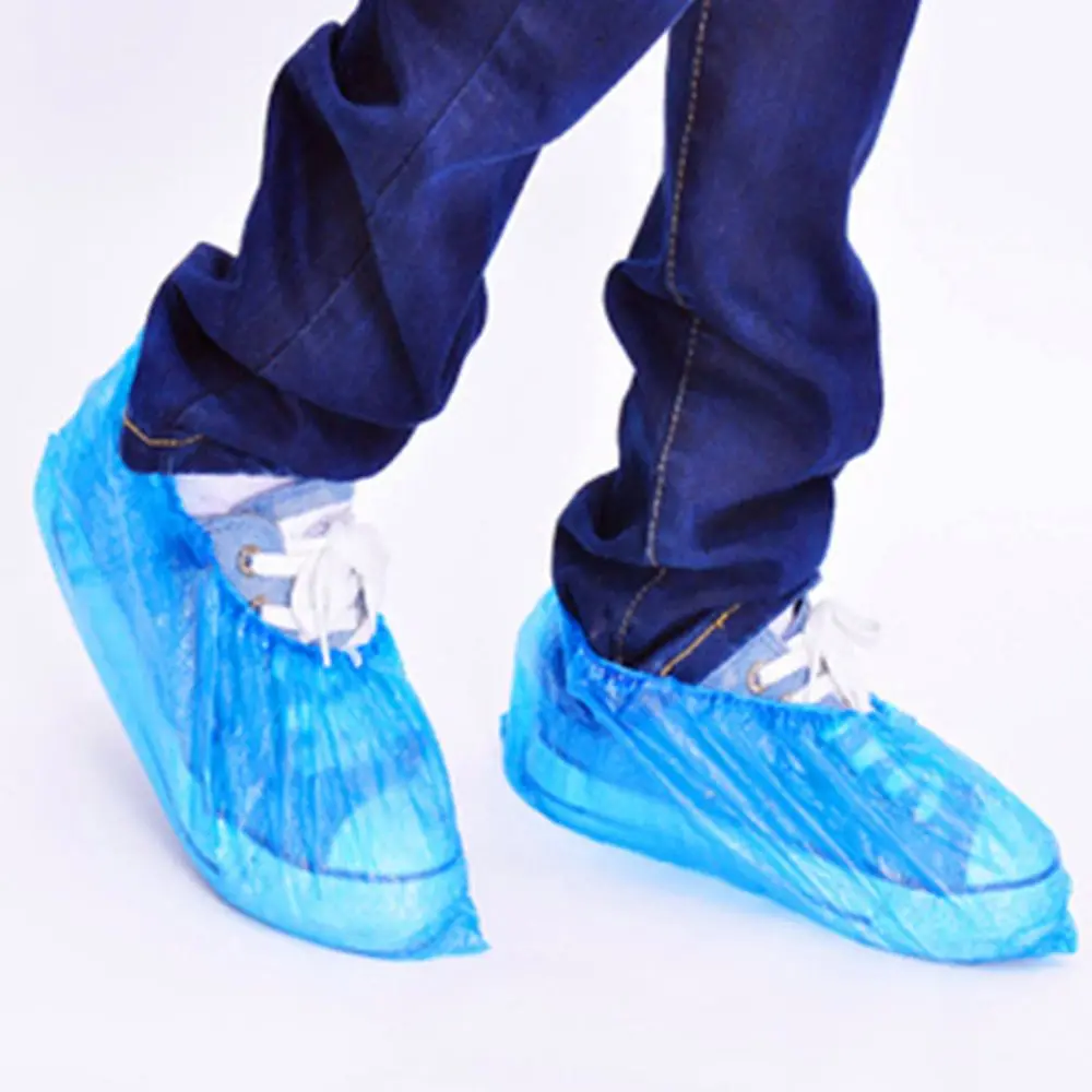 plastic rain boots over shoes