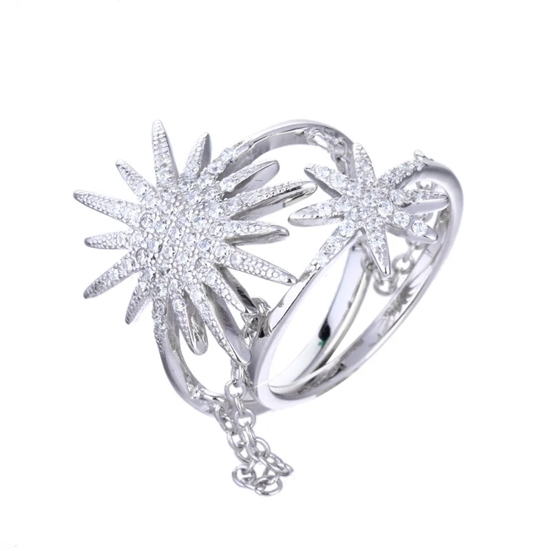 New-Arrival-Fashionable-Wholesale-Platinum-925-Sterling-Silver-Chian-Jewelry-Sunflower-Double-Silver-Ring-Design (1)