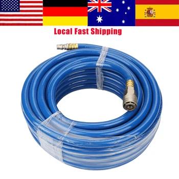 

15m Flexible Pneumatic Compressor Air Line PVC Hose Tubing 9.5mm ID 15mm OD Pneumatic Pipe Tube Component With Quick Connector