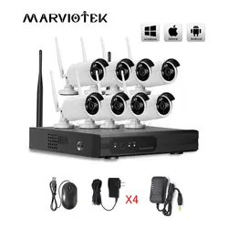 4CH CCTV Камера Системы Wi fi ИК Открытый Водонепроницаемый 1080 P IP Камера Wi-fi NVR комплект Беспроводной P2P видеонаблюдения Системы