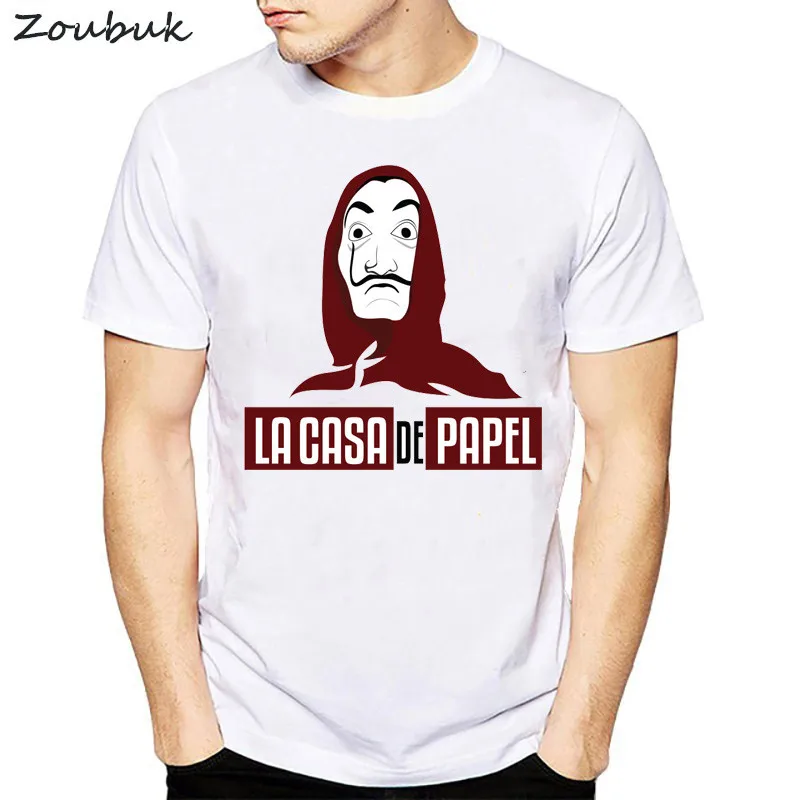 

Movie Money Heist The House of Paper La Casa De Papel Print T shirt men Funny dali Print tshirt mens clothing summer top