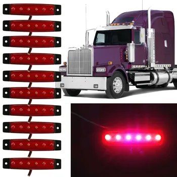 

HEHEMM 10 X 6 LED Car Side Marker Lights Clearance Lamp for 12V 24V Trailer Truck Lorry Red Yellow White Blue Green