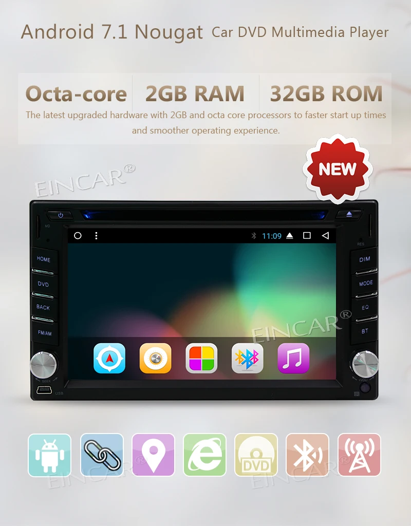 Top Wireless camera+Android 7.1 trip computer Auto Car Radio Stereo DVD player GPS Navigator 2Din HeadUnit Support Bluetooth WIFI 4G 2