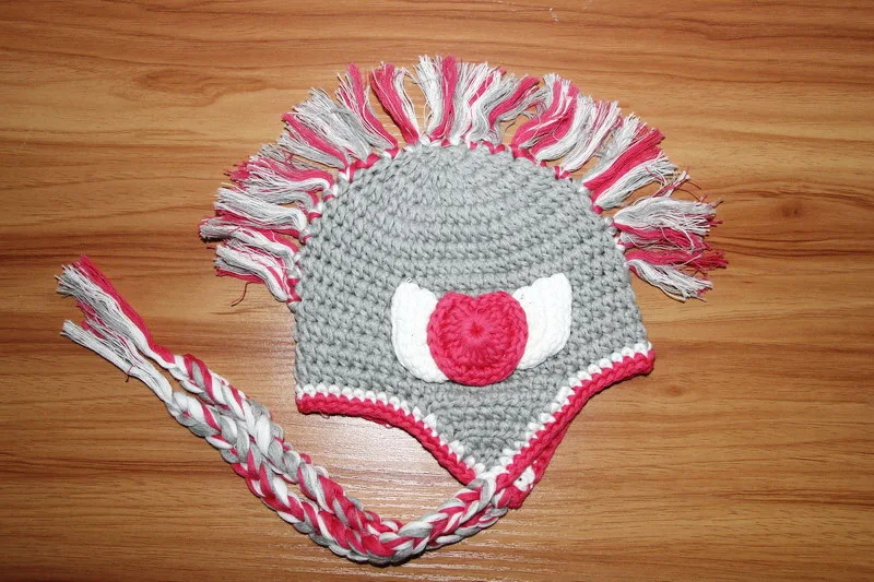 100% cotton Children's Earflap Hat Rainbow Mohawk Crochet Punk Rock Baby Toddler | Детская одежда и обувь