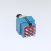 1PCS Foot Switches 4A 125VAC/30VDC 2A 250V Push Button Switch Latching 9 Pin 3PDT ON-ON Red Blue Green LED With Solder Terminal ► Photo 3/5