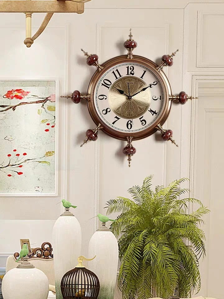 Creative Ultra-silent Clock in the Living Room of High-grade Ship Rudder European Quartz with Cermet Leather | Дом и сад
