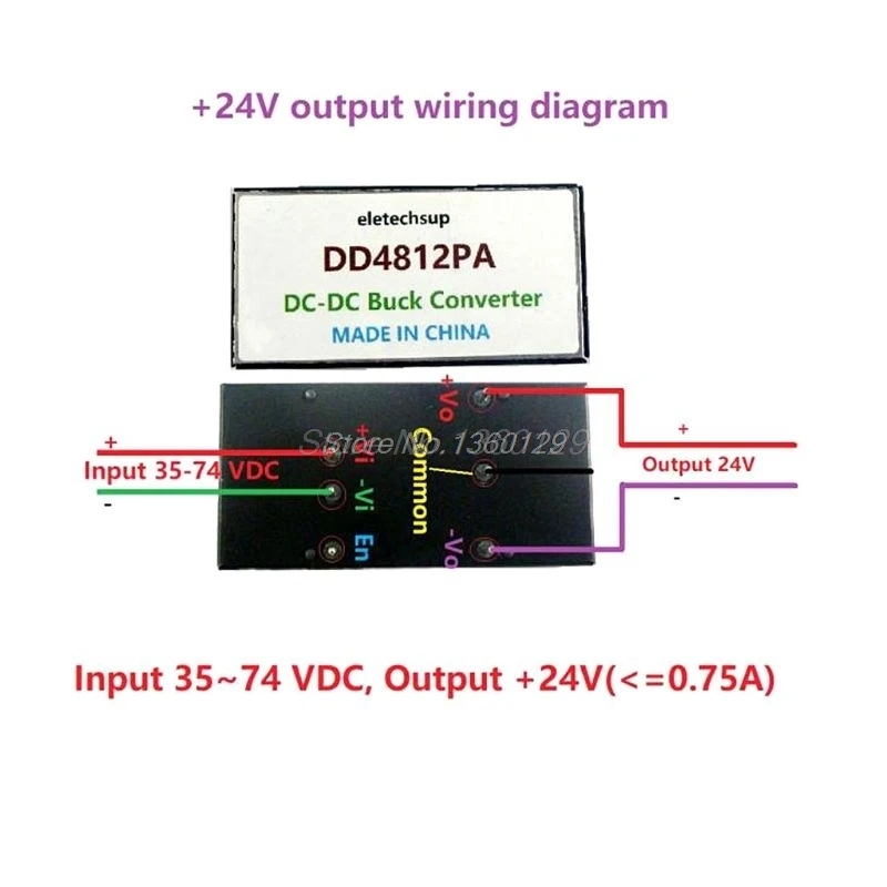 

DD4812PA Dual Isolated DC-DC Buck Converter 35-74V To 12V DC Step-down Module