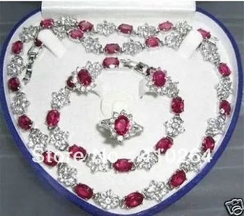 

$wholesale_jewelry_wig$ Free Shipping Absorbing Crystal necklace ring bracelet Jewelry set+box