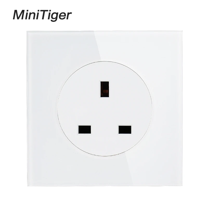 Новое поступление 2019 настенная розетка Minitiger со стеклянной панелью 13 а стандарта