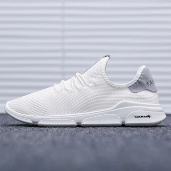 

Vogue Fashion Male Shoes Adult Summer Breathable Mesh Vulcanized Shoes White Sneakers Shoes For Men Outdoor Sport Footwear