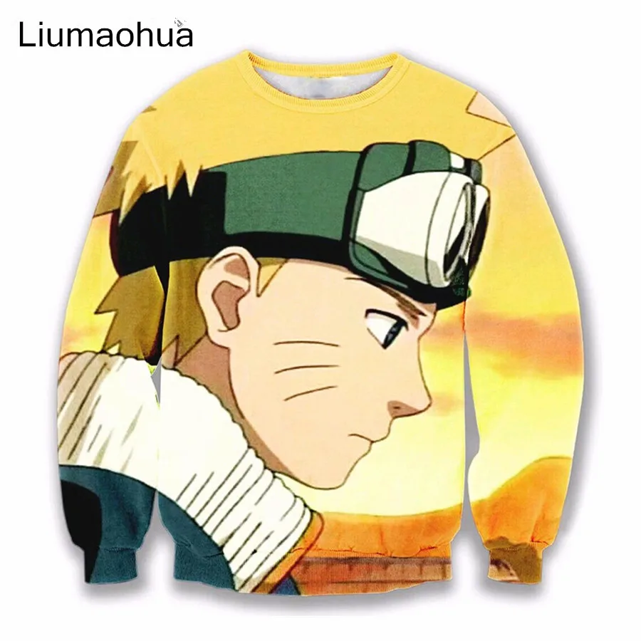 

Liumaohua 2018 New Men/Women's 3d Sweatshirt Cartoon Print Anime Uzumaki Naruto Crewneck Pullover hoodies Tops