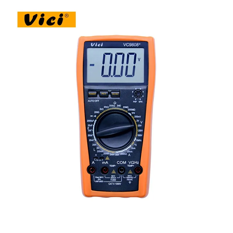 VICI VC9808 + 3 1/2 цифровой мультиметр электрический тестер индуктивности Res cap Freq Temp AC/DC
