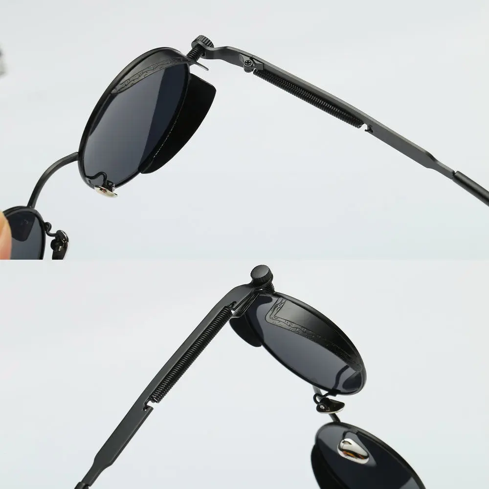 KLASSNUM стиль ретро поляризованные стимпанк Солнцезащитные очки Модный круглый металлический зеркальные очки аксессуары