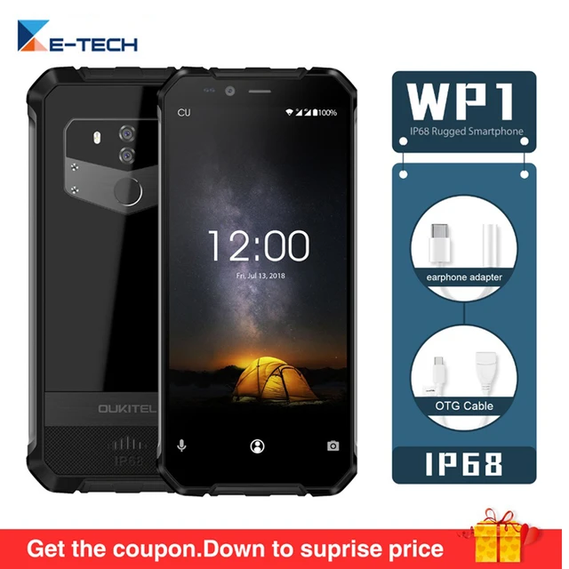 Best Offers OUKITEL WP1 IP68 Waterproof Android 8.1 5.5''FHD Octa Core 4GB RAM 64GB ROM MTK6763 5000mAh Wireless Charging Smartphone Celular