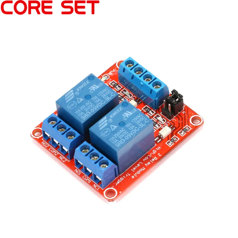 

5V 2 Channel 2 Road Channel Relay Module with Optocoupler Isolation Supports High and Low Trigger For Arduino