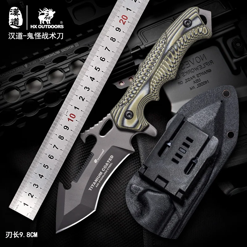 Охотничий нож HX Outdoor 440c карманный прямой резец 58Hrc толщиной 5 мм уличные