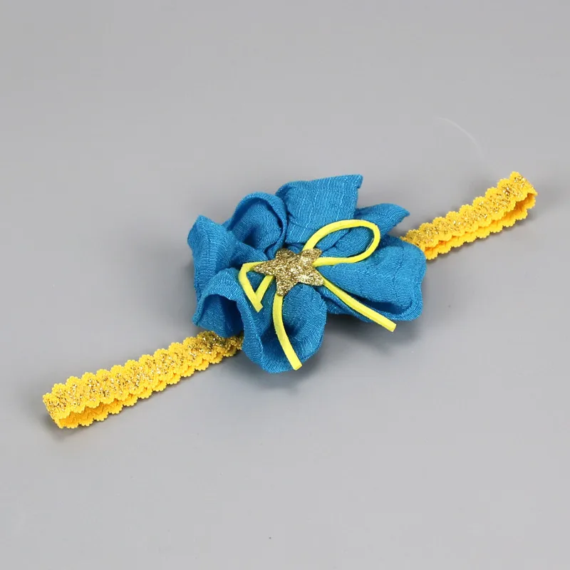 5Shiny Star Bowknot Baby Girl Headband Nylon Elastic Hairbands for Dress Up Head Accessories Turban Knot Head Wrap Kids Girls Headwear