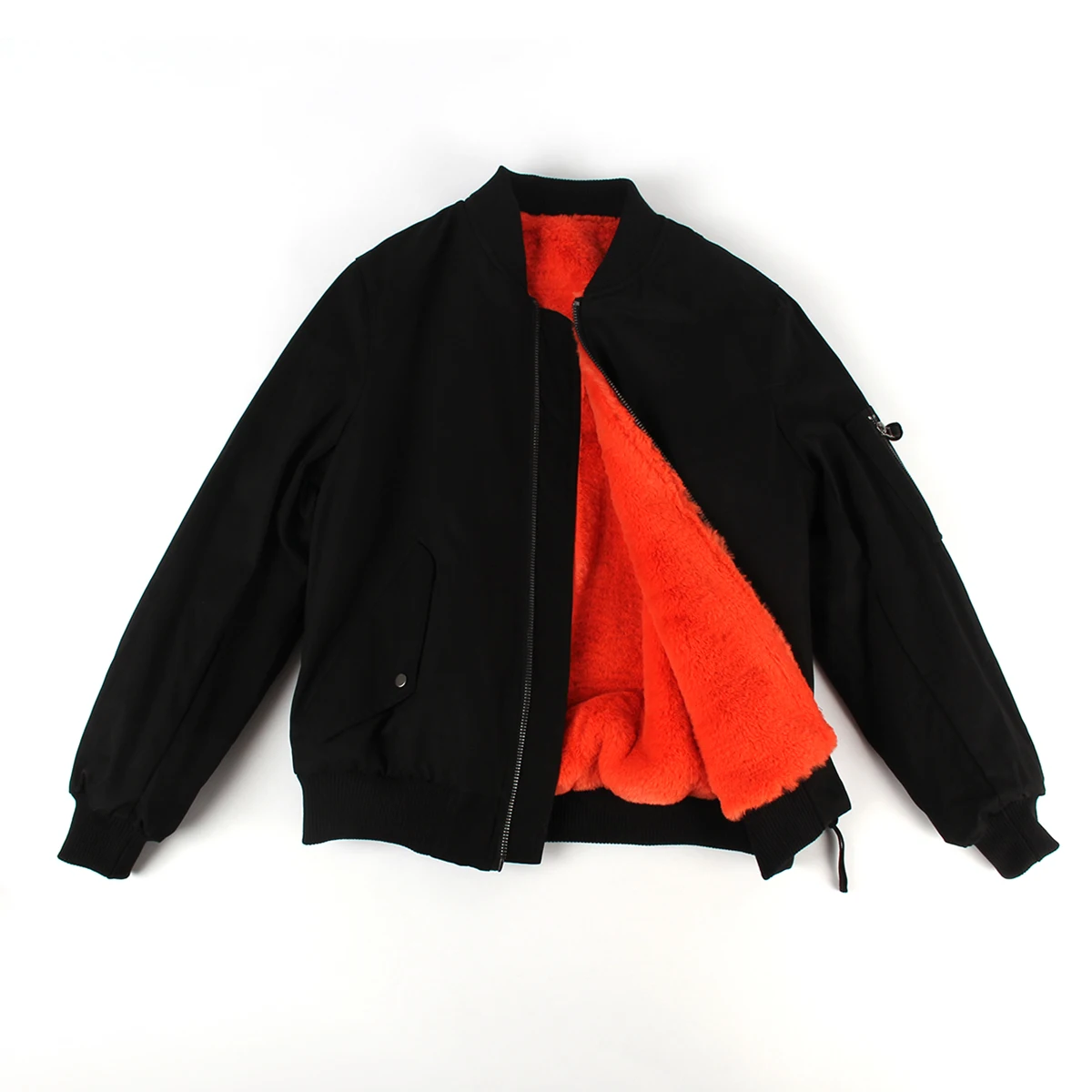 JAZZEVAR Новая осенне-зимняя куртка модная уличная куртка-бомбер для женщин базовый пиджак на змейке повседневная хлопковая верхняя одежда хорошего качества 86220 - Цвет: black faux fur