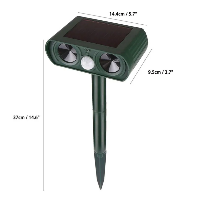 Уличная Водонепроницаемая Солнечная энергия ультразвуковая мышеловка животных вредителей PIR сенсор сад кошка собака лиса репеллент держать животных подальше