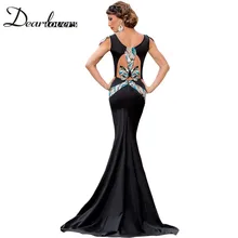 Dear lover Silver Sequin Embellishment Elegant Mermaid Party Dresses Women Formal Gown Robe Longue Femme Autumn 2017 LC60844